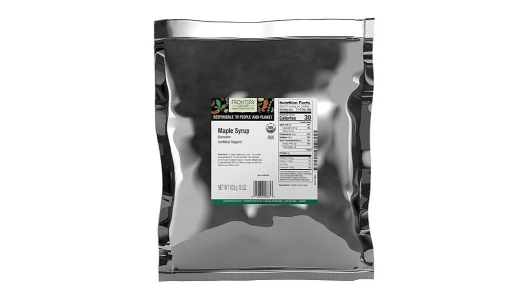 organic maple syrup granules