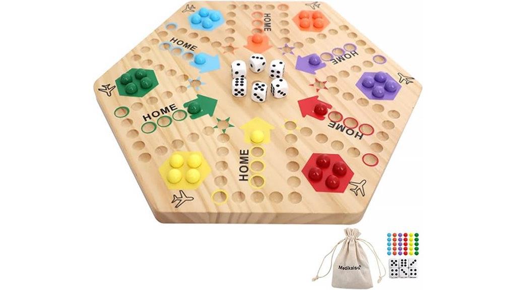 painted wooden marble game
