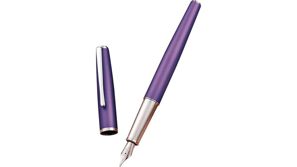 purple metal fountain pen