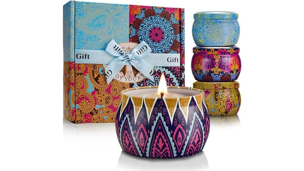 set of four aromatherapy candles