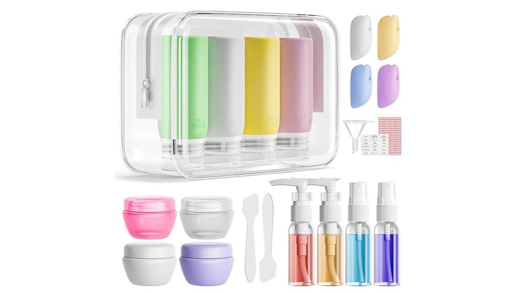 silicone travel bottles set