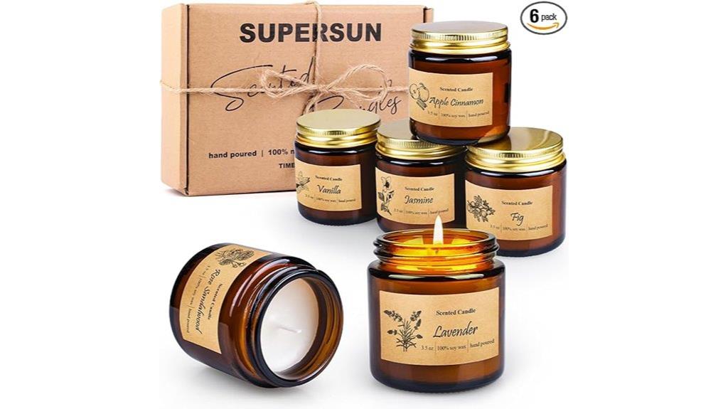six scented candle set