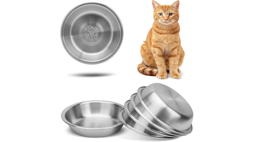 six stainless steel cat bowls