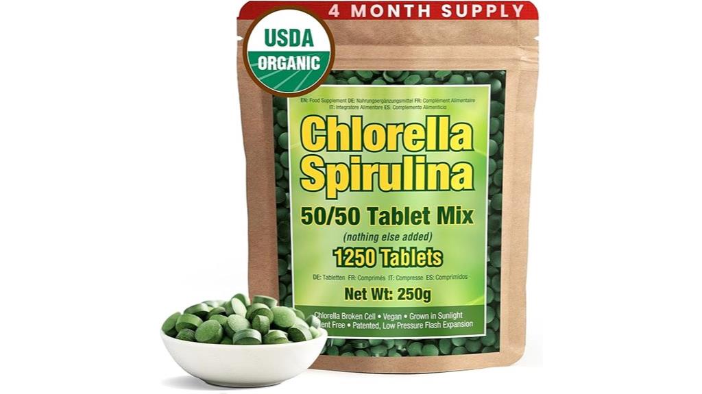 spirulina chlorella supplement tablets
