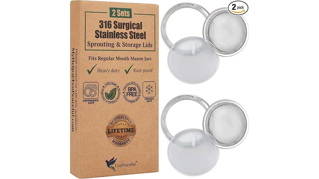 stainless steel sprouting lids
