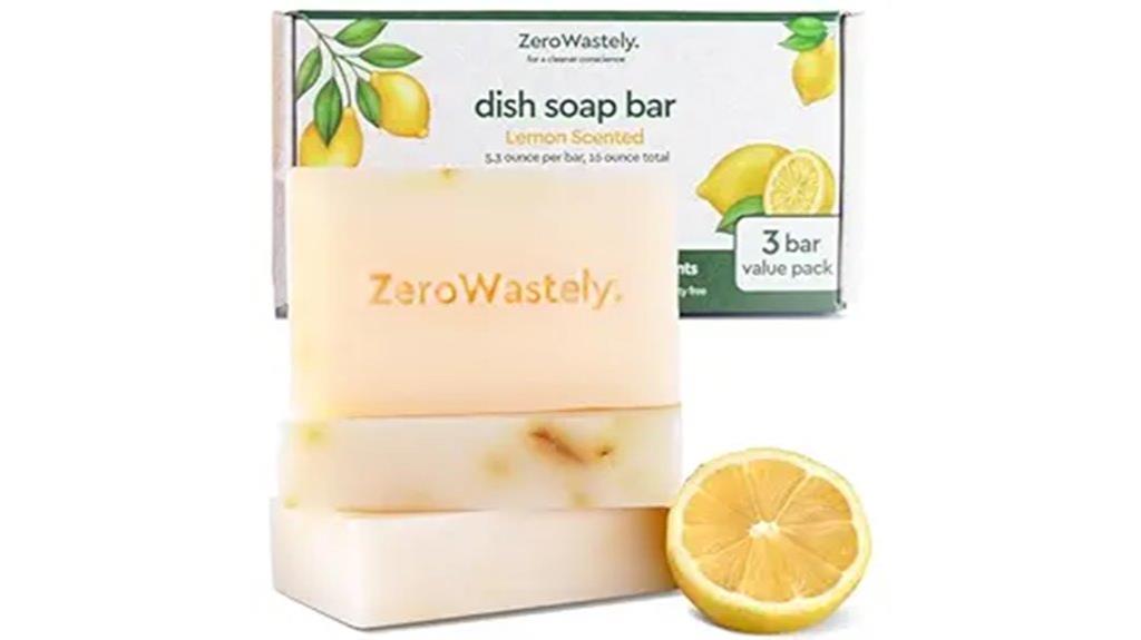 three lemon scented soap bars
