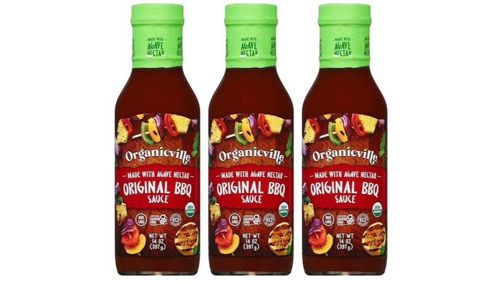 three pack organic barbecue sauces