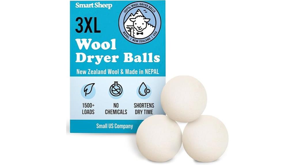three wool dryer balls