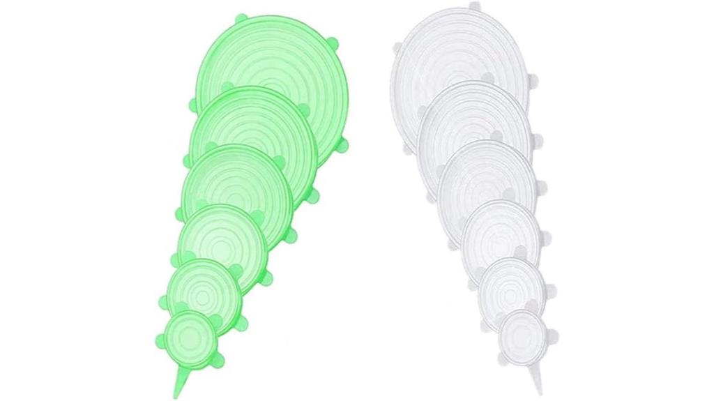 twelve durable silicone lids