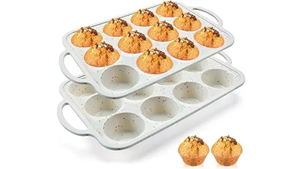 two silicone muffin pans