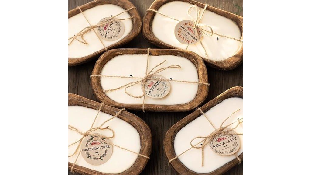 wood dough bowl candles