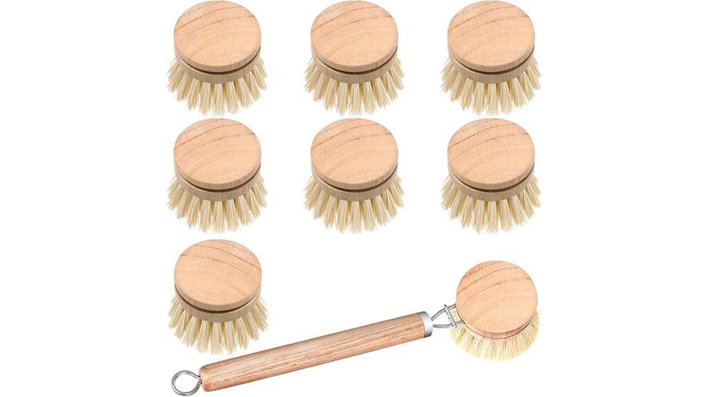 wooden dish brush set