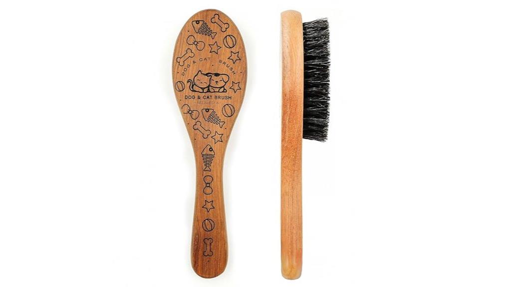 wooden handle pet brush