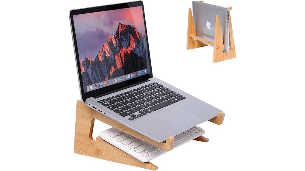 wooden laptop stand