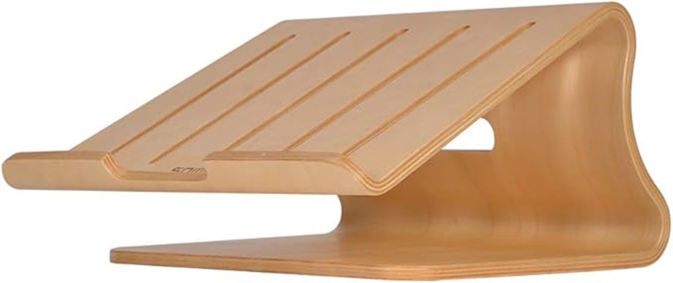 wooden white birch laptop stand