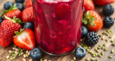 berry kefir with plant based starter