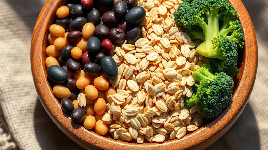 diverse high fiber plant foods