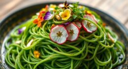 green soba duckweed pesto