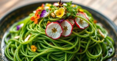 green soba duckweed pesto