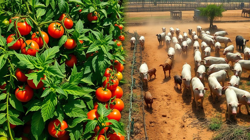 plant versus animal emissions