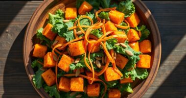 sweet potato kale turmeric salad