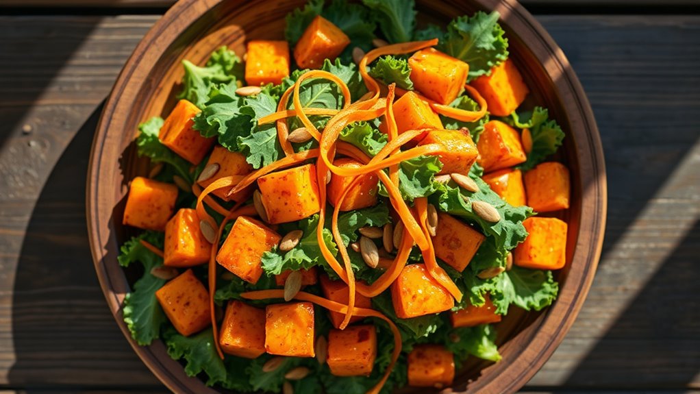 sweet potato kale turmeric salad