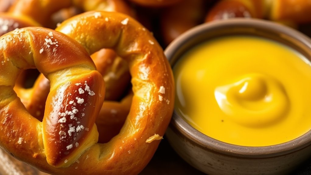 vegan pretzels with mustard