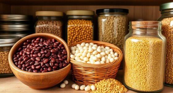 whole grain and legume staples