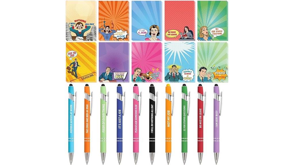 fun notepad pen set