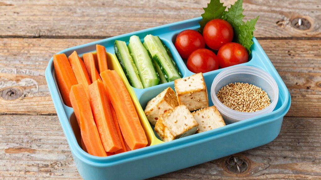 vegan bento boxes organized